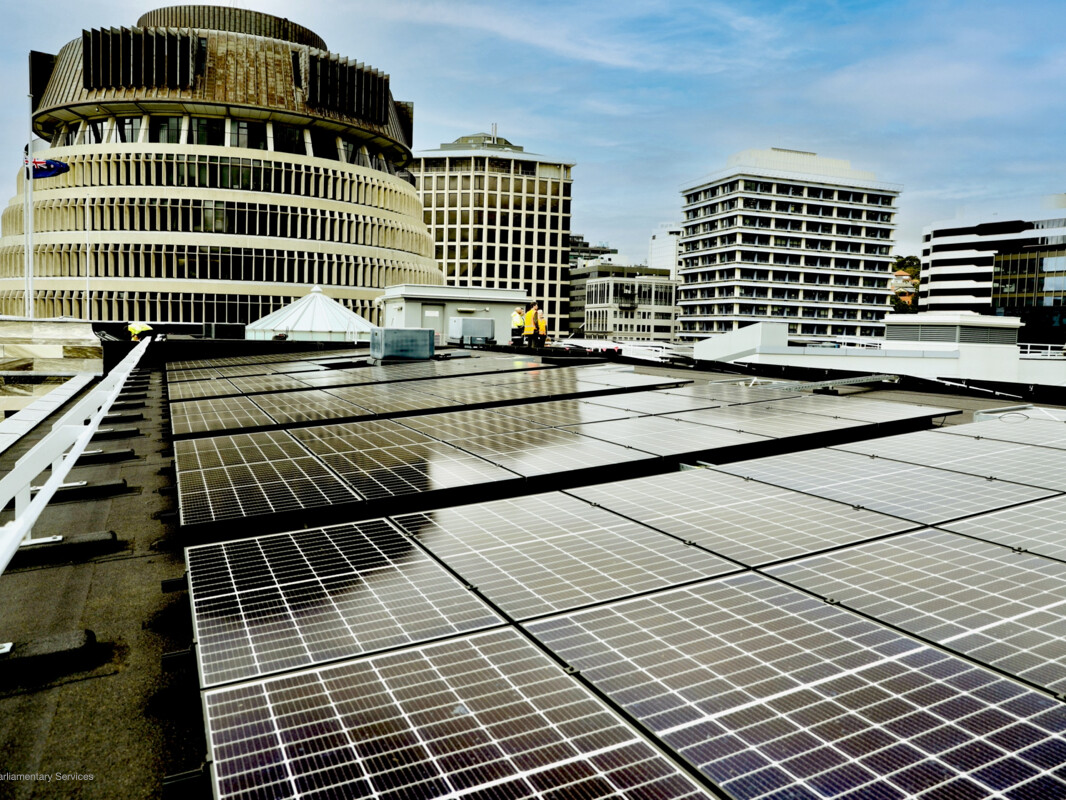 solar power rooftop grid-connected system by Sunergise at Parliament House Wellington New Zealand