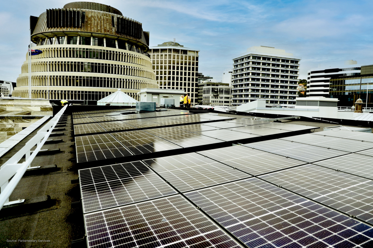 solar power rooftop grid-connected system by Sunergise at Parliament House Wellington New Zealand