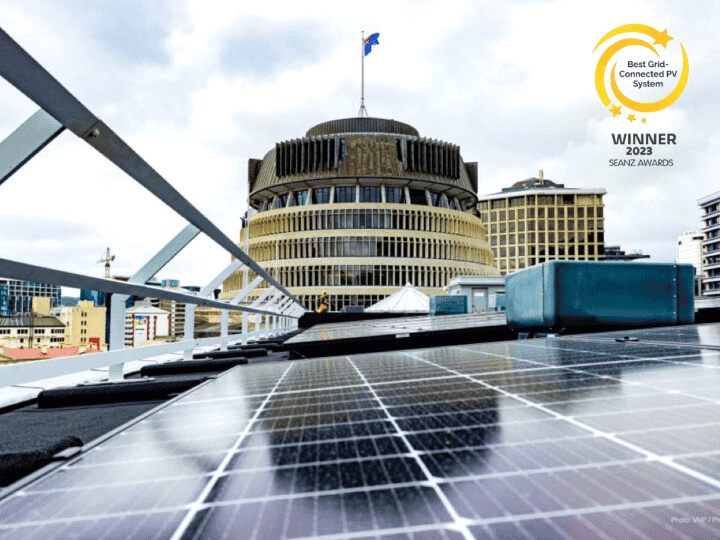 Commercial solar system on Parliament House in Wellington