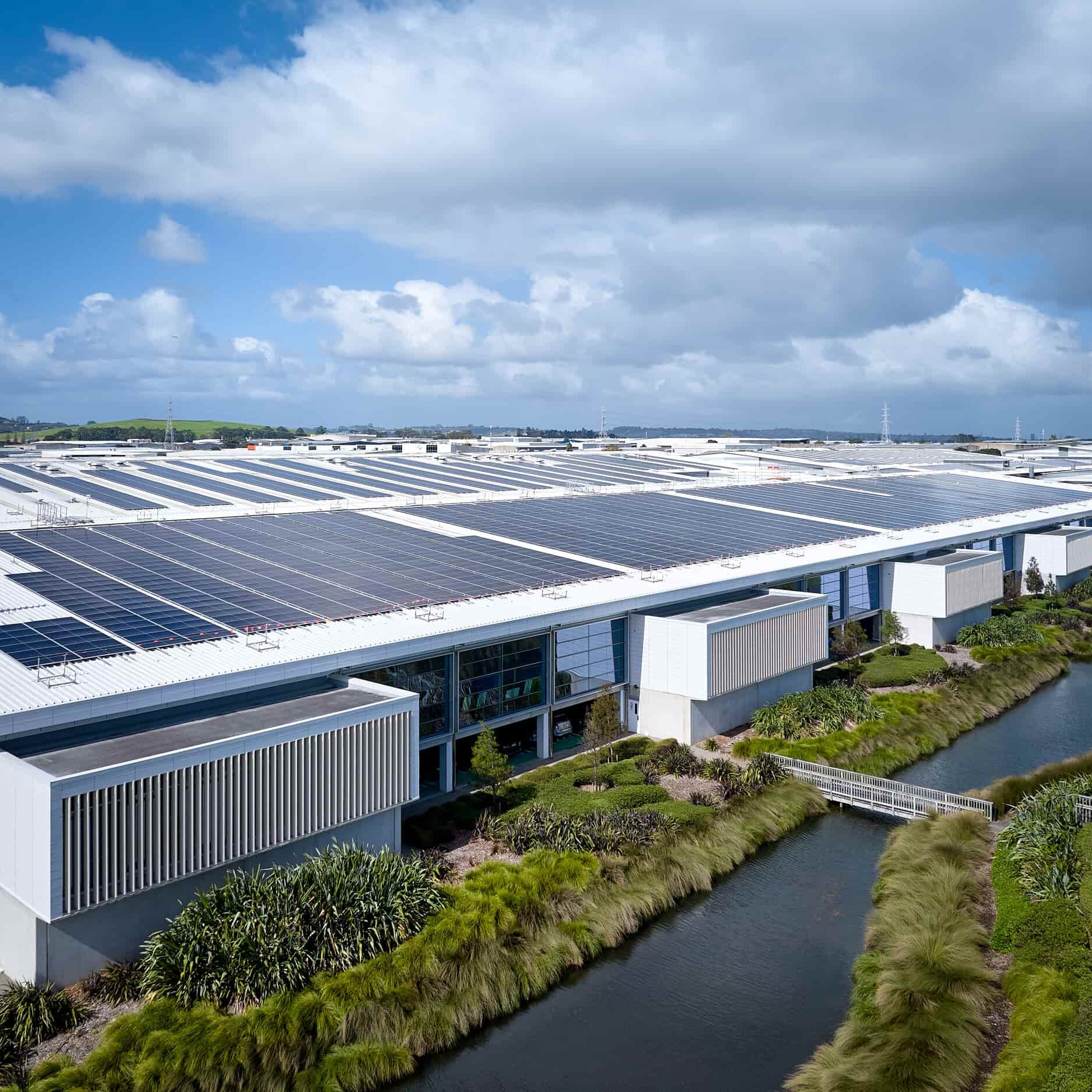 Sunergise commercial solar energy system powering Fisher & Paykel Healthcare site