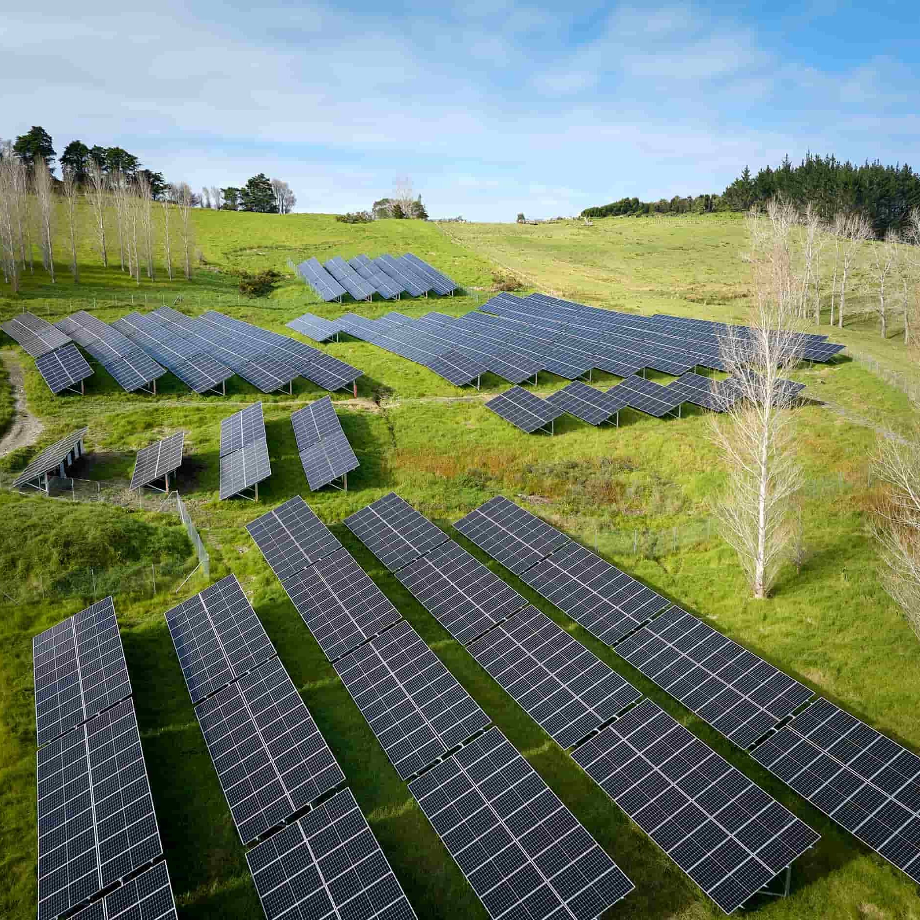 Ground mounted solar array at Snowplanet.