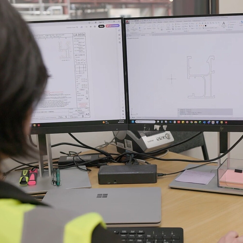 rail design drawings on the computer